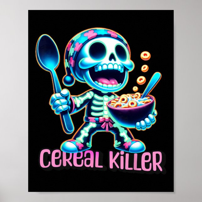 Halloween Costume Cereal Killer Funny Breakfast Ce Poster (Framsidan)