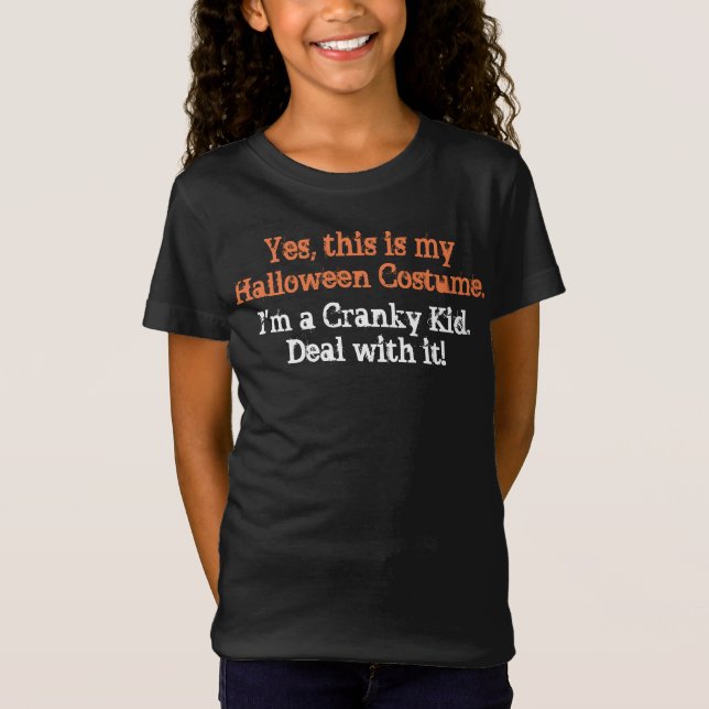 Halloween Costume Cranky Kid Funny Roligt T Shirt (Framsida)
