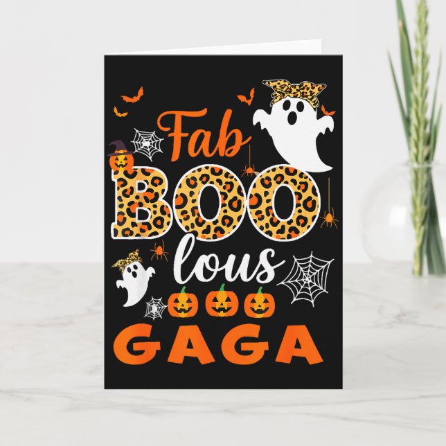 Halloween Costume Cute Leopard Boo Gaga Soky Ghost Kort (Framsida)