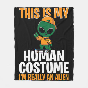 Halloween Costume Det här är min mänskliga dräkt j Fleecefilt