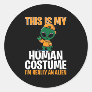 Halloween Costume Det här är min mänskliga dräkt j Runt Klistermärke