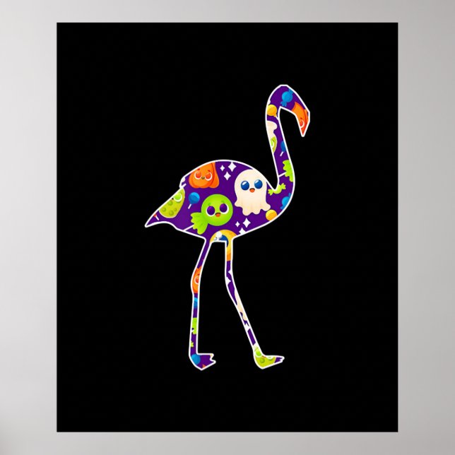 Halloween Costume Flamingo Ghost Candy Gift Poster (Framsidan)