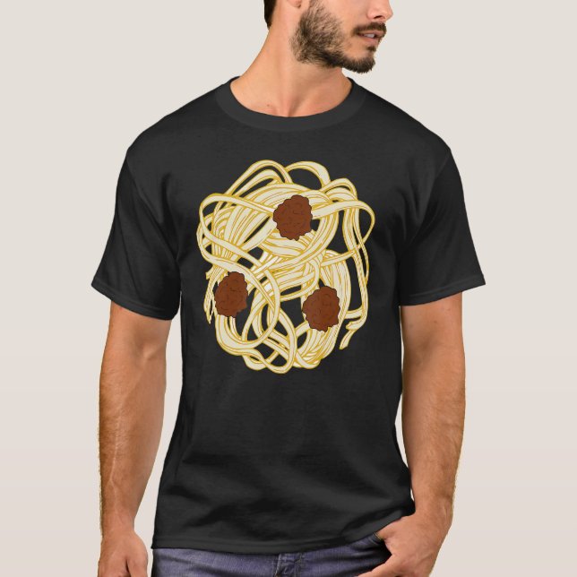 Halloween Costume Food Spaghetti Meatbollar enkel T Shirt (Framsida)