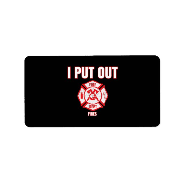 Halloween Costume Funny Firefighter jag släcker el Adressetikett (Framsidan)