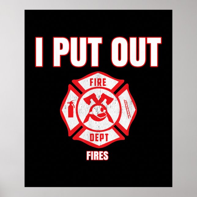 Halloween Costume Funny Firefighter jag släcker el Poster (Framsidan)