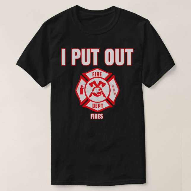 Halloween Costume Funny Firefighter jag släcker el T Shirt (Design framsida)