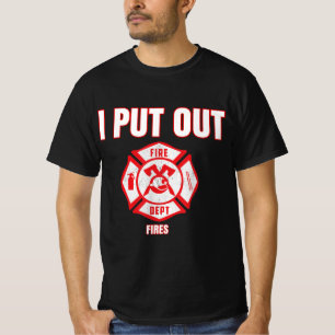 Halloween Costume Funny Firefighter jag släckte e T Shirt