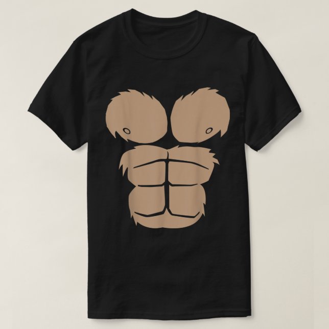 Halloween Costume Funny Monkey Gorilla Chest Kosty T Shirt (Design framsida)