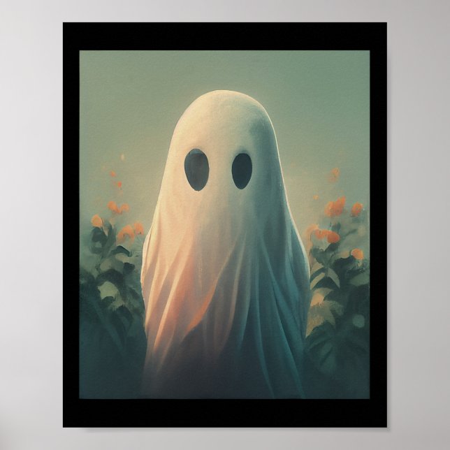 Halloween Costume Ghost i Forest Gothic Poster (Framsidan)