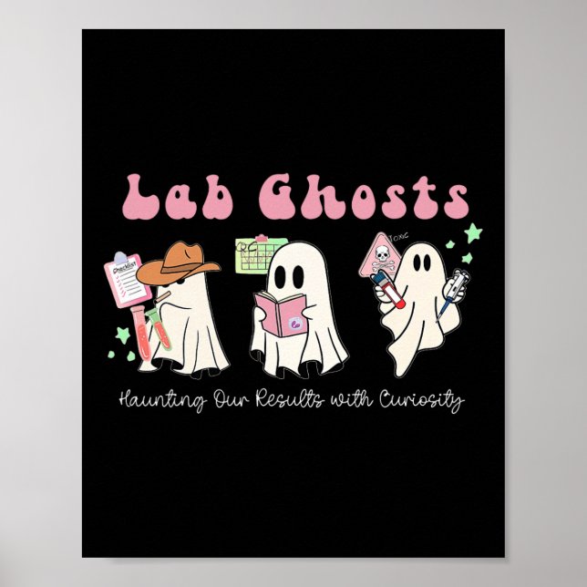 Halloween Costume Ghost Teacher Laboratory Lab Tec Poster (Framsidan)