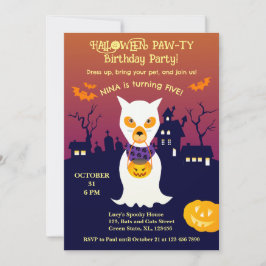 Halloween Costume Girl Födelsedagsfest Inbjudningar