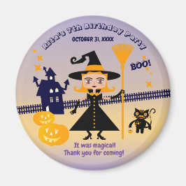 Halloween Costume Girl Witch Födelsedagsfest Magnet
