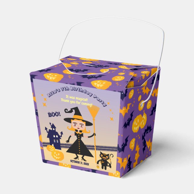 Halloween Costume Girl Witch Födelsedagsfest Presentaskar (Framsidan Sidan)