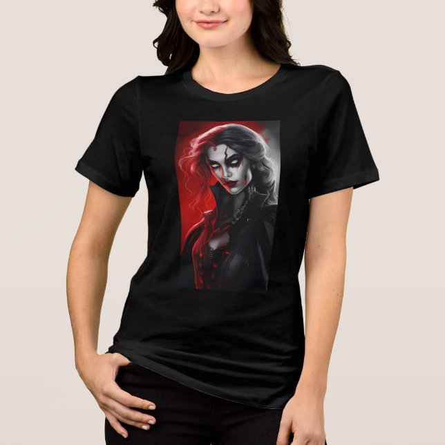 Halloween costume Gothic Vampire tecknad Art-flick T Shirt (Framsida)
