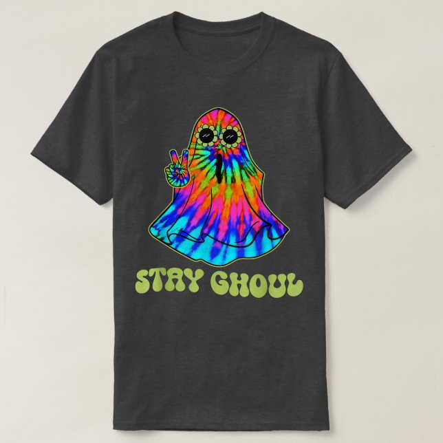 Halloween Costume Groovy Ghost Stanna Ghoul Tie Dy T Shirt (Design framsida)