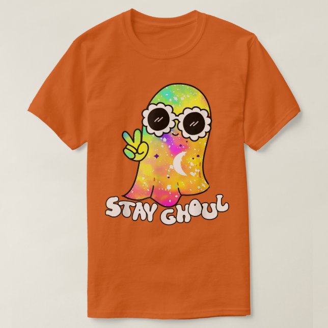 Halloween Costume Groovy Ghost Stanna Ghoul Tie Dy T Shirt (Design framsida)