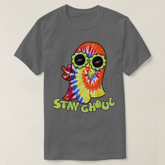 Halloween Costume Groovy Ghost Stanna Ghoul Tie Dy T Shirt (Design framsida)