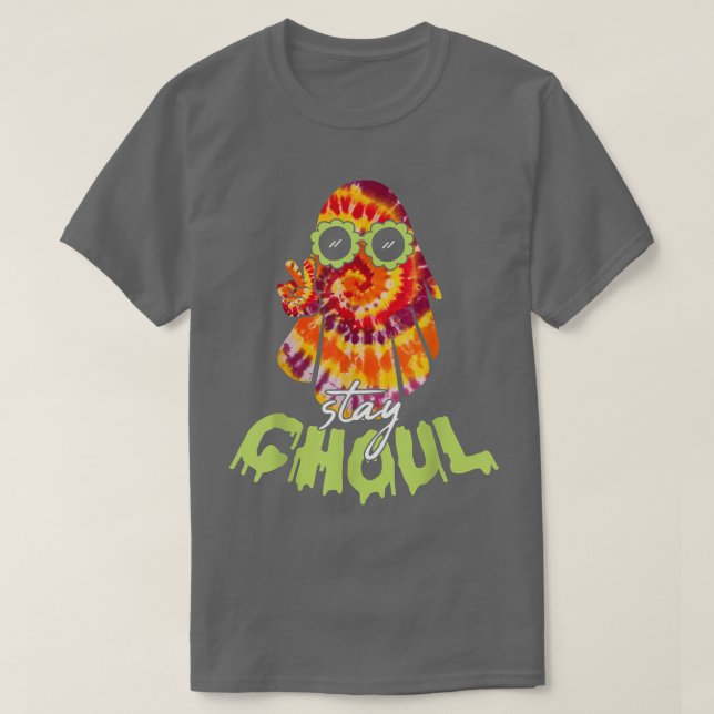 Halloween Costume Groovy Ghost Stanna Ghoul Tie Dy T Shirt (Design framsida)