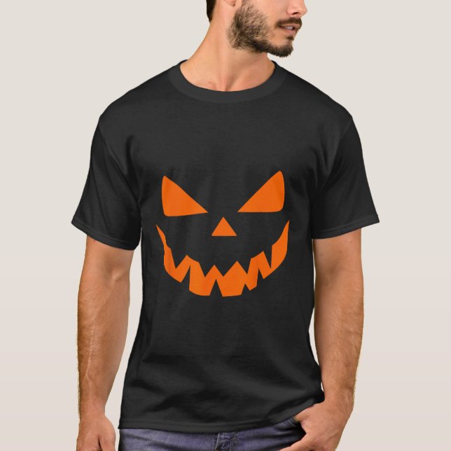 Halloween Costume Jack O'Lantern Pumpkin Ansikte W T Shirt (Framsida)