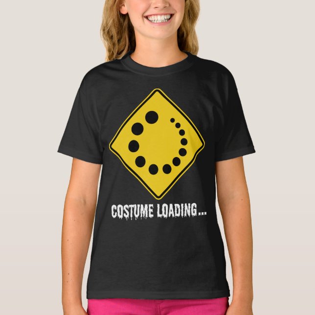 Halloween Costume Loading Gult Road Sign T Shirt (Framsida)