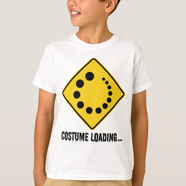 Halloween Costume Loading Gult Road Sign T Shirt (Framsida)
