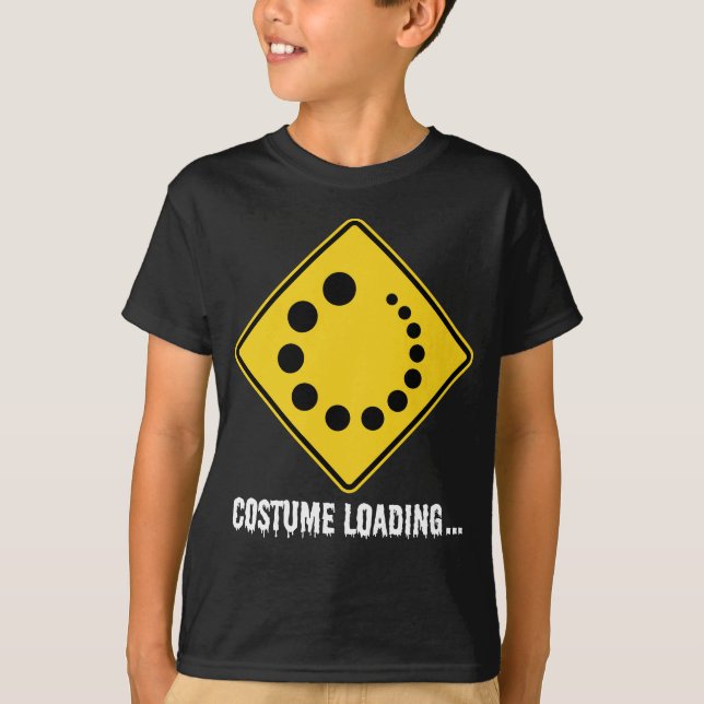 Halloween Costume Loading Gult Road Sign T Shirt (Framsida)