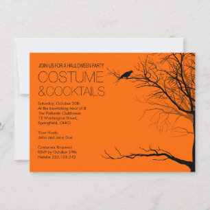 Halloween Costume och Cocktails Inbjudningar