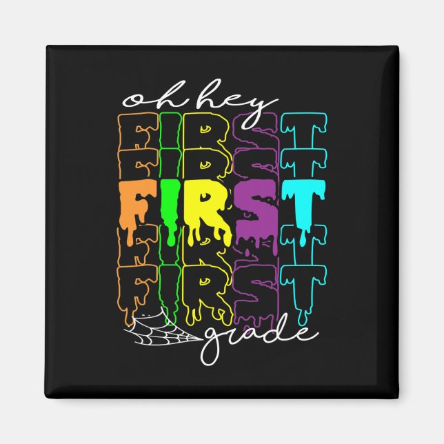 Halloween Costume Oh First Klass Teacher Stud Magnet (Framsidan)