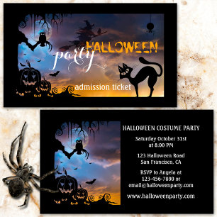 Halloween Costume Party Biljett Affärskort Tilläggskort