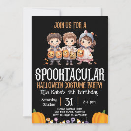 Halloween Costume Party Birthday Kids Party Inbjudningar