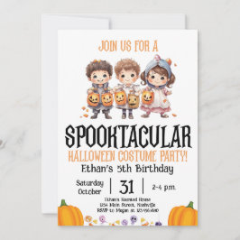 Halloween Costume Party Birthday Kids Party Inbjudningar