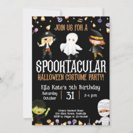 Halloween Costume Party Birthday Kids Party Inbjudningar