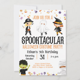 Halloween Costume Party Birthday Kids Party Inbjudningar