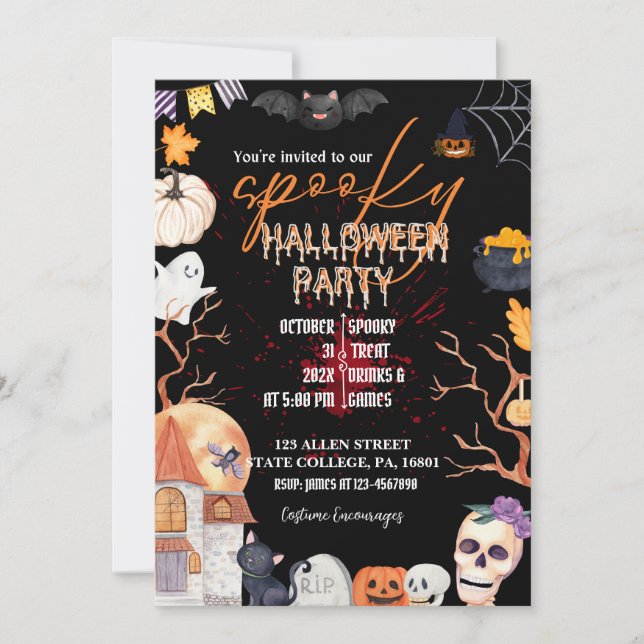 HALLOWEEN COSTUME PARTY/BUS ELLER GODIS INBJUDANDE INBJUDNINGAR (Framsida)