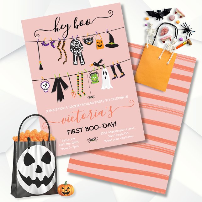 Halloween Costume Party Clothesline-inbjudan Inbjudningar (Skapare uppladdad)