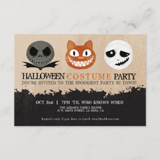Halloween Costume Party Cute Masks-inbjudan Inbjudningar