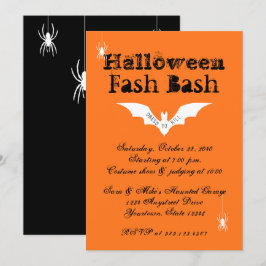 Halloween Costume Party Fladdermus Spiders Orange  Inbjudningar