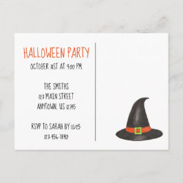 Halloween Costume Party Ghost Witch Pumpkin Fladde Inbjudan Vykort