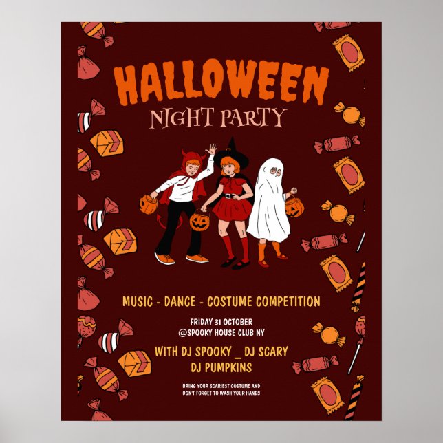 Halloween costume party, Halloween Natt Poster (Framsidan)