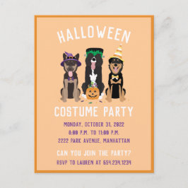 Halloween Costume Party Hundar Inbjudan Vykort