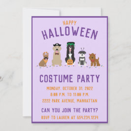 Halloween Costume Party Hundar Inbjudningar