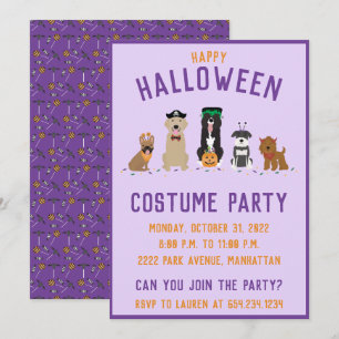 Halloween Costume Party Hundar Inbjudningar