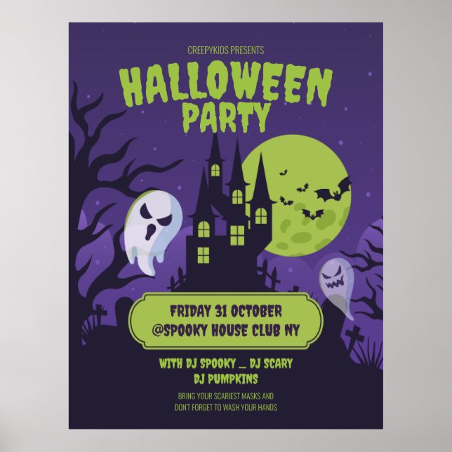 Halloween Costume Party-inbjudan Halloween fest Poster (Framsidan)