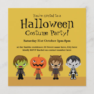 Halloween Costume Party-inbjudan Inbjudningar
