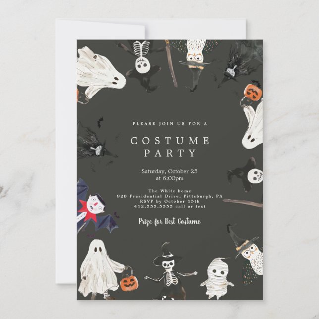 Halloween Costume Party-inbjudan Inbjudningar (Framsida)