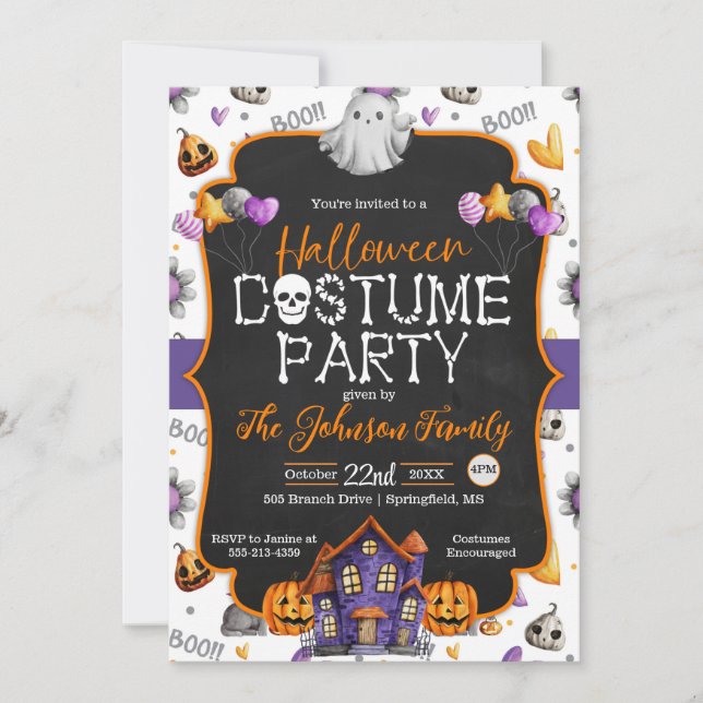 Halloween Costume Party-inbjudan Kort (Framsida)