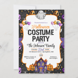 Halloween Costume Party-inbjudan Kort