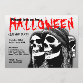 Halloween Costume Party-inbjudan Pirat Skull Inbjudningar