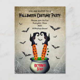 Halloween Costume Party-inbjudan Vykort