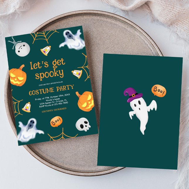 Halloween Costume Party Kids Spooky Inbjudningar (Halloween Costume Party Kids Spooky Invitation)